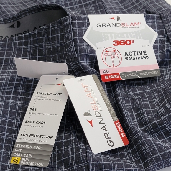 Grand Slam Performance Mens Size 40 Small-Plaid Wicking Stretch 360 Golf Shorts - Picture 10 of 13